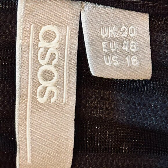 ASOS Curve Sheer Ribbed Tee in Midnight Size 16/20 UK - Picture 5 of 9